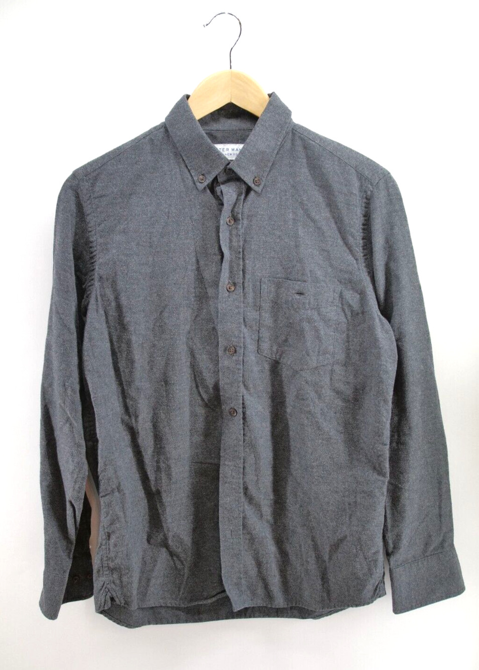 Peter Manning Shirt Adult Gray Chambray New York Button Up Cotton